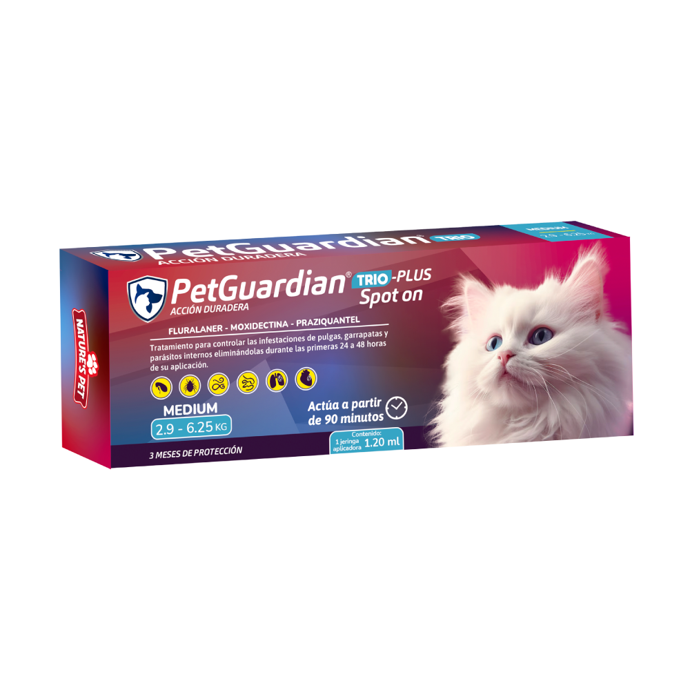 Pet Guardian gatos TRIO PLUS Spot on - Medium